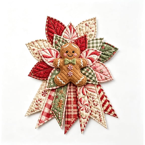 Beginner-Friendly Oversized Christmas Character Quilted Door Hanger Sewing Kit, DIY Patchwork Hanging Decor Kit for Front Door Wall Display,A