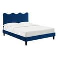 thumbnail image 5 of Modway Current Modern Performance Velvet King Platform Bed in Navy, 5 of 12