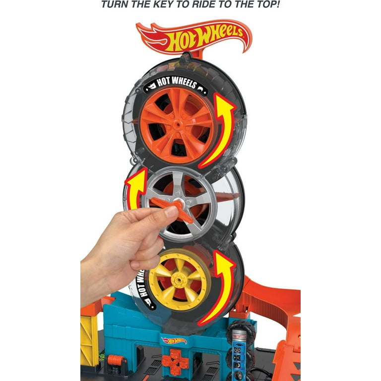  Hot Wheels City Super Twist Tire Shop Playset, Spin