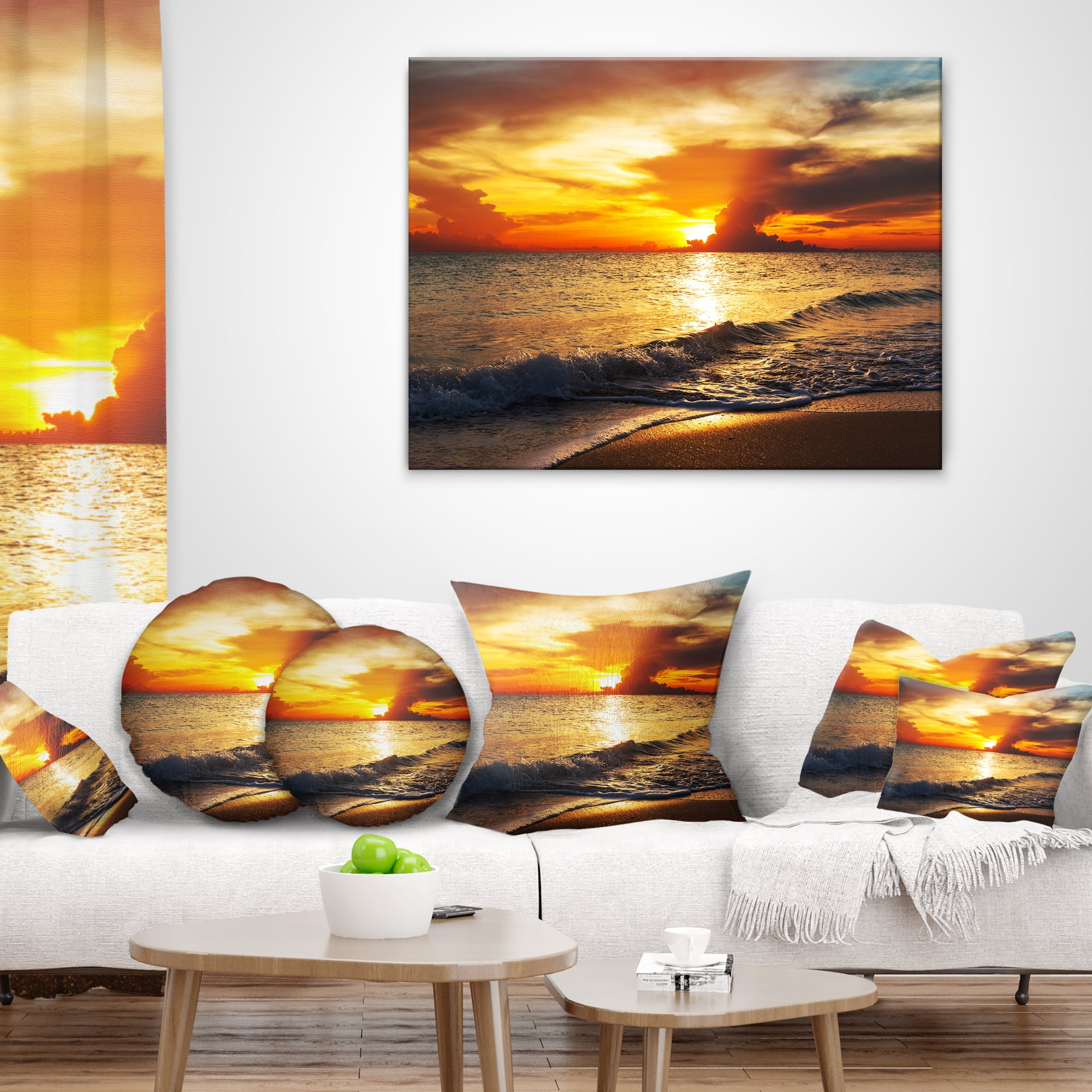 Designart 16" x 16" Multi-color Polyester Throw Pillow