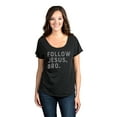 thumbnail image 2 of Thread Tank Follow Jesus Bro Women's Relaxed Slouchy Dolman T-Shirt Tee Heather Black X-Large, 2 of 4