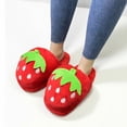 thumbnail image 4 of Vjnyvs Women's Winter Warm Slippers Cute Comfortable Strawberry Slippers Kawaii Fruit Fuzzy Plush Slipper Warm Cotton Slippers Indoor Home Cotton Slippers, 4 of 7