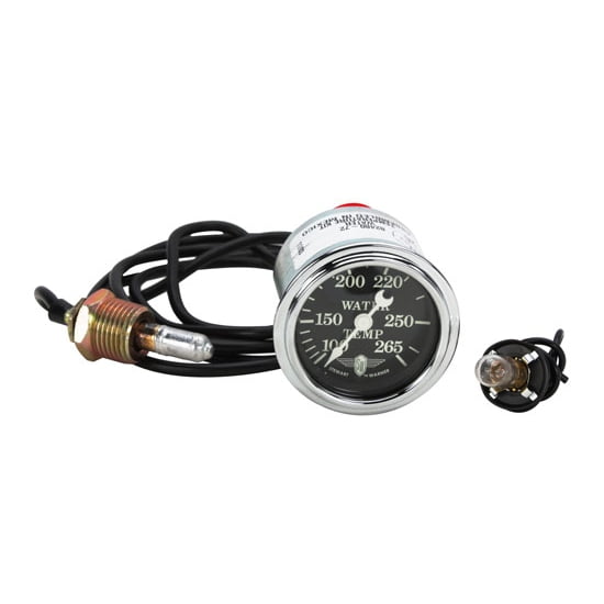 Stewart Warner 82480-72 Wings Mechanical Water Temp Gauge, Black