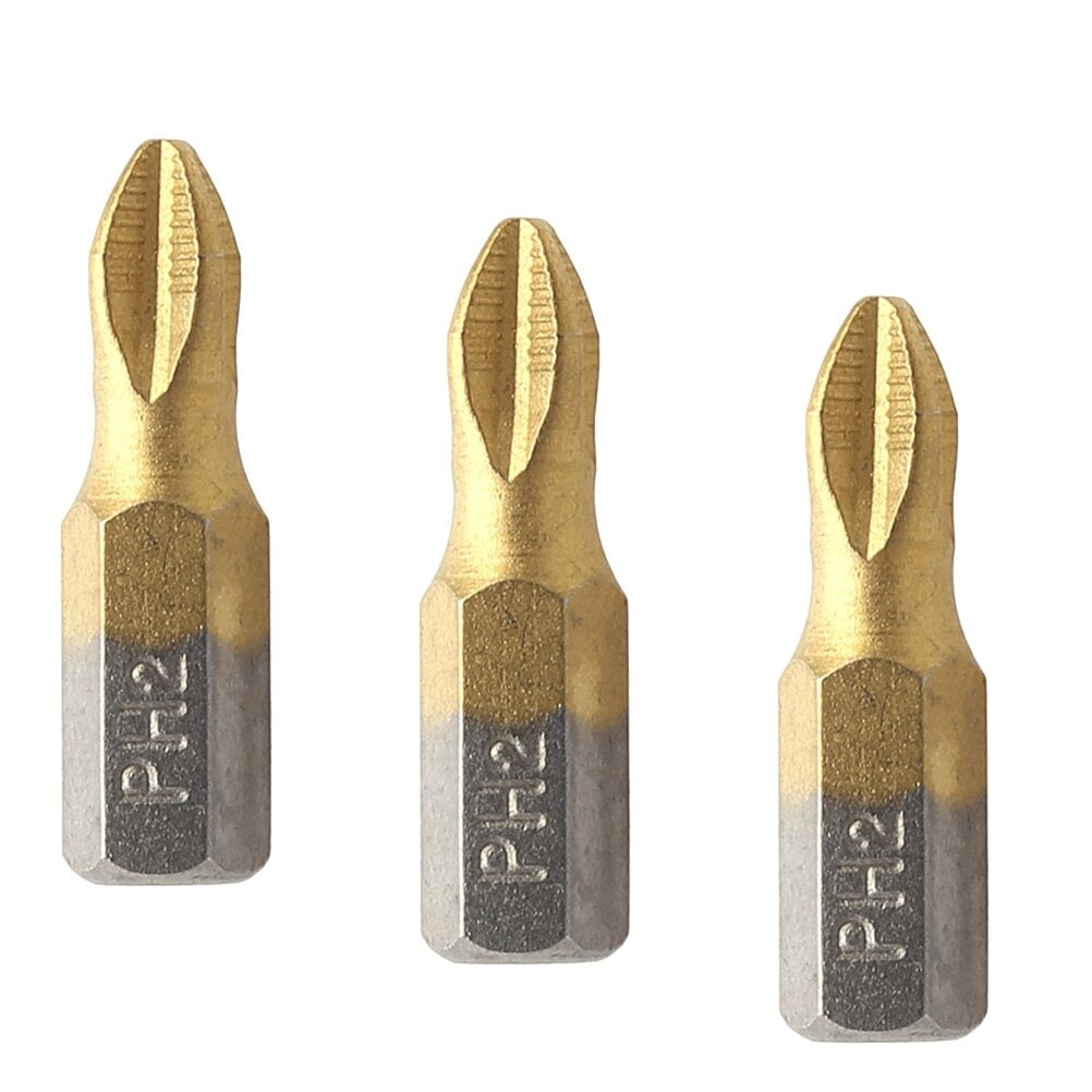 Phillips driver bits 10pcs 25mm Long Titanium Coated Hex PH2