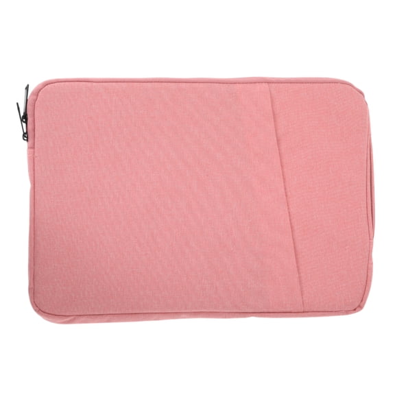 Unique Bargains 1 Pc 15.6" Laptop Bag Portable Zipper Tablet and Laptop Bag with Front Pocket Pink