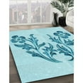 thumbnail image 3 of Ahgly Company Tapis Rectangulaire Lavable en Machine Intérieur Transitionnel Bleu Électrique, 5 Pieds x 8 Pieds, 3 of 7
