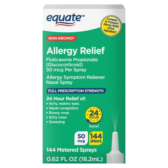 Equate Fluticasone Propionate Nasal Allergy Relief Spray, 50 mcg, Non-Drowsy