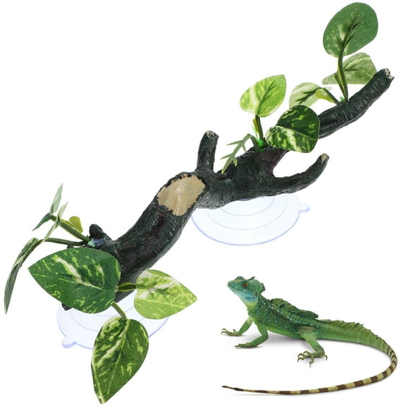 SWETRACE Reptile Branch Reptile Tank Accessories Resin Green for Snake Tanks 1Set