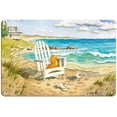 thumbnail image 1 of summer beach tin sign waiting for you beach chair ocean view metal plate wall decor beach home surf club decorative iron painting 8x12inch, 1 of 5