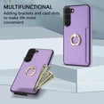 thumbnail image 5 of TECH CIRCLE For Samsung Galaxy S23 Case,PU Leather Slim Money Slots Case 360°Rotatable Ring Kickstand Shockproof Protective Women Men Case for Samsung Galaxy S23 6.1" 2023,Purple, 5 of 7