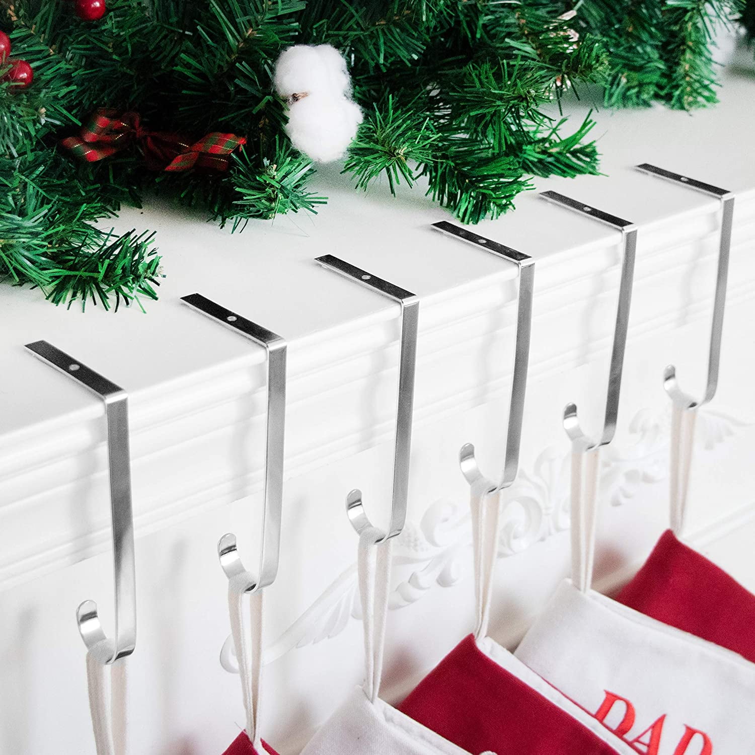 GEX Skid Proof Christmas Stocking Holder Hook Hanger Fireplace Metal