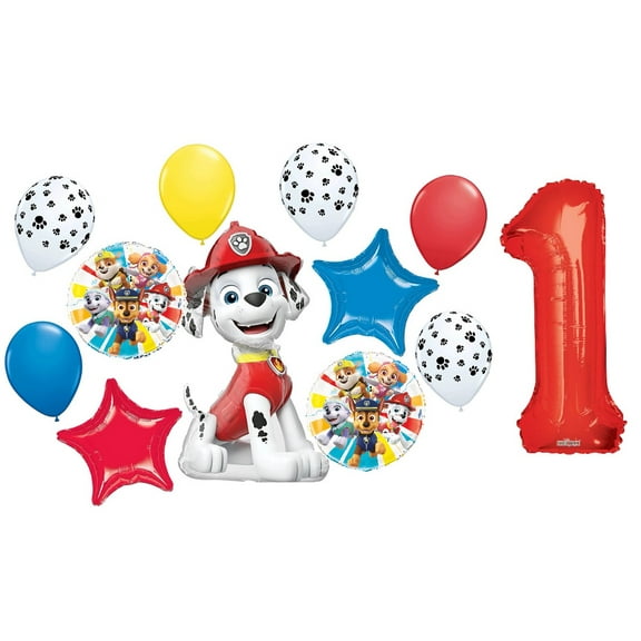 Paw Patrol Pups Marshall Dalmatian Dog 1st Birthday Party 12 Piece Supplies Balloon Bouquet Decorations