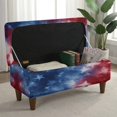 thumbnail image 3 of Jiueut American Flag Tie Dye Print Ottoman Cover Stretch Rectangular Ottoman Covers Slipcover Rectangle Washable Foot Stool Cover Thick Storage Protector with Elastic Bottom, Small, 3 of 7