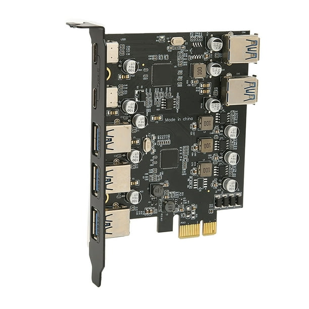 Tarjeta De Expansión Tipo PCI E A USB, 7 Puertos, Tarjeta PCI Express USB De 5Gbps Con 2 Puertos USB 3.0 Traseros Para Xp, OS X,