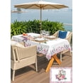 thumbnail image 4 of Easter Bunny Roses Outdoor Tablecloth - 60x102 Inch Rectangle Dining Table Cover, Pink Floral Spring Botanical Waterproof Outdoor Table Cloth with Umbrella Hole & Zipper for Picnic/Patio/Party, 4 of 7