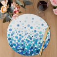 thumbnail image 3 of Ombre Blue Polka Dot Round 13 Inch Placemats Set of 8, Abstract Watercolor Geometric Gradient HeatResistant Non Slip Place Mats for Dining Table, Wipeable Braided Kitchen Table Mats for Housewarming, 3 of 9