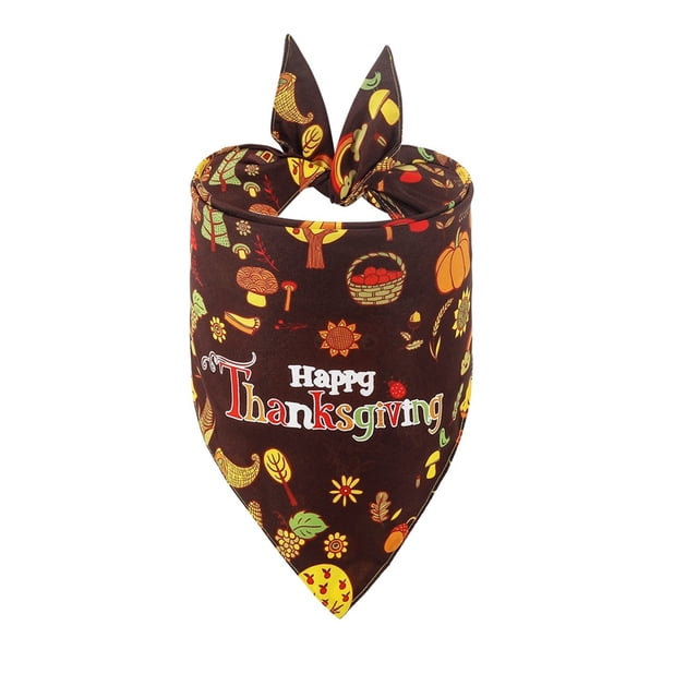 Xihbxyly Bandana de Acción de Gracias para Mascotas, Diseño Ajustable, Tela Suave y Transpirable, Cómoda para Mascotas, Fácil de Usar, Ideal para Fiestas, Gatos y Perros, Tamaño 70 X 48 X 48 Cm, 6 Pa