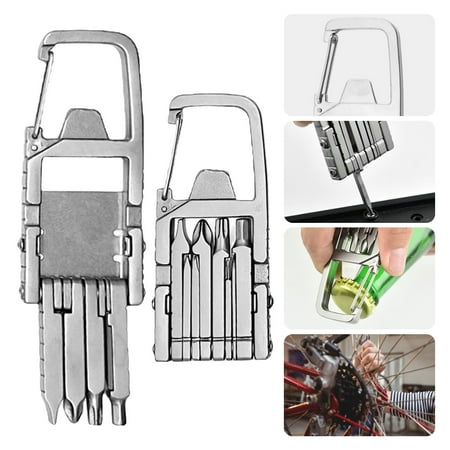 1/2Pcs Outdoor Multi-Tool - 12-In-1 Stainless Steel Multi-purpose Screwdriver Bottle Opener Pocket Tools Portable Camping Hiking Backpacking Home Repair Tools
