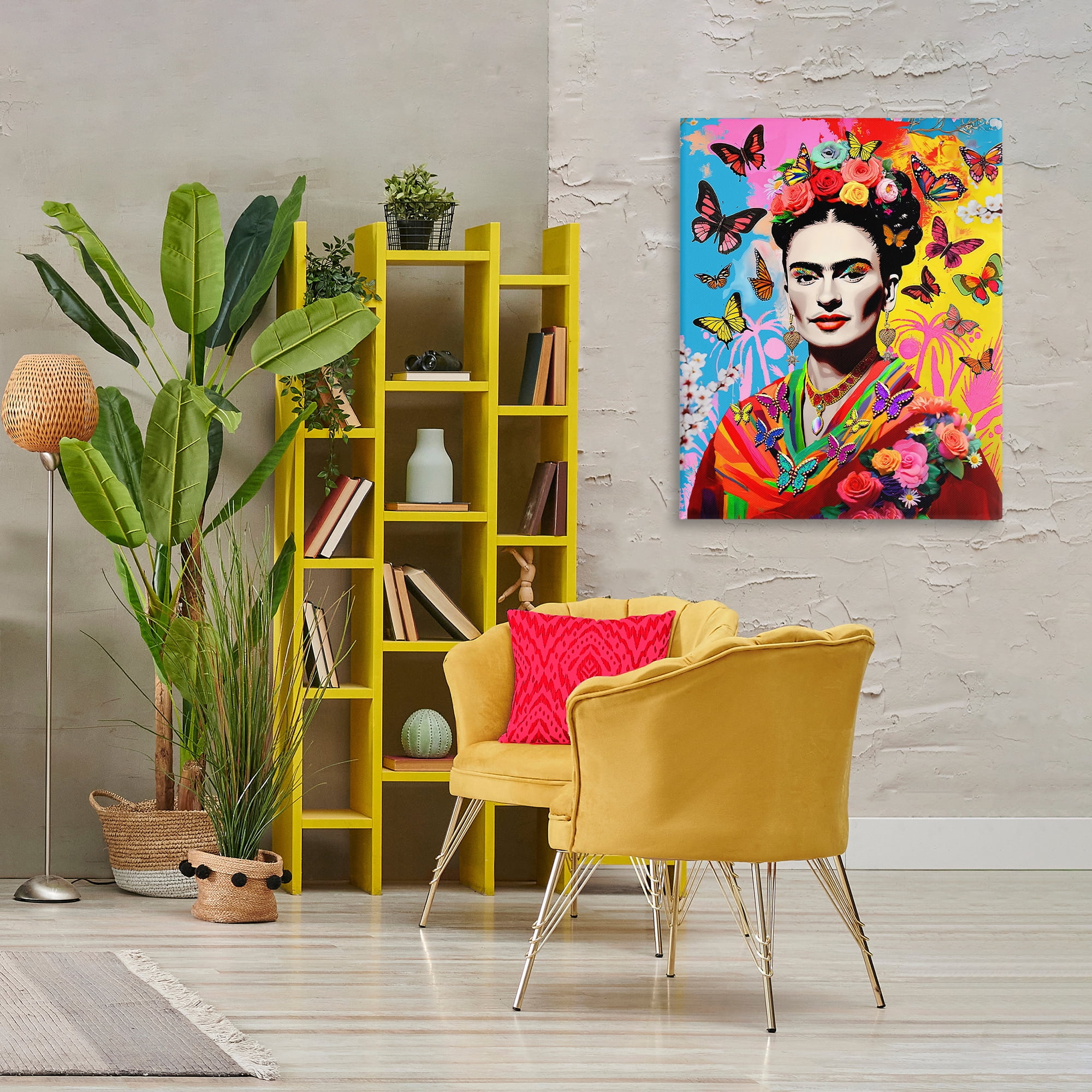 Stupell Industries Eccentric Butterflies Frida People Painting Wrapped Canvas Art Print Wall Art, 30 x 40