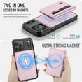 thumbnail image 5 of TECH CIRCLE For Apple iPhone 16 Plus PU Leather Protective Case with Card Pocket, Magnetic Detachable Walle Back Covert, Cash Slot, Anti-Scratch, Shock-Absorbent, Qi Wireless Compatible,Pink, 5 of 12