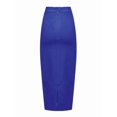 thumbnail image 2 of Silver High-Waisted Slim-Fit Mid-Length Pencil Skirt With Metallic Sheen, 2 of 8