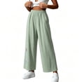 thumbnail image 4 of Favoffer Women's Linen Embroidered Pants Loose Casual Solid Color Slimming Trousers Breathable Fashion Summer Bottom for Holiday Leisure Street, 4 of 6