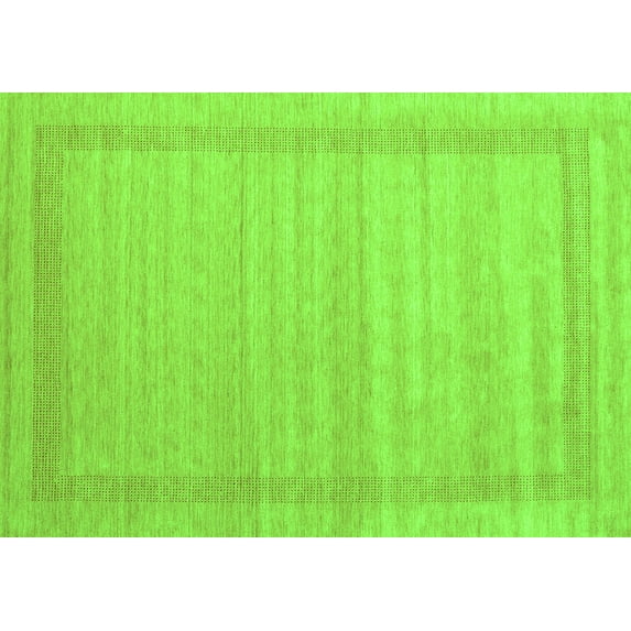 Ahgly Company Indoor Rectangle Abstract Green Contemporary Area Rugs, 2' x 5'
