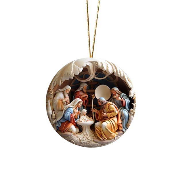 Nativity Christmas Ornament Christmas Vision Birth Pendant Birth Acrylic Car Accessories
