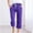 Purple, variant on Capri Pants for Women Fragrant Hemp Solid Color Loose Drawstring Pants Pockets Linen Pants Women