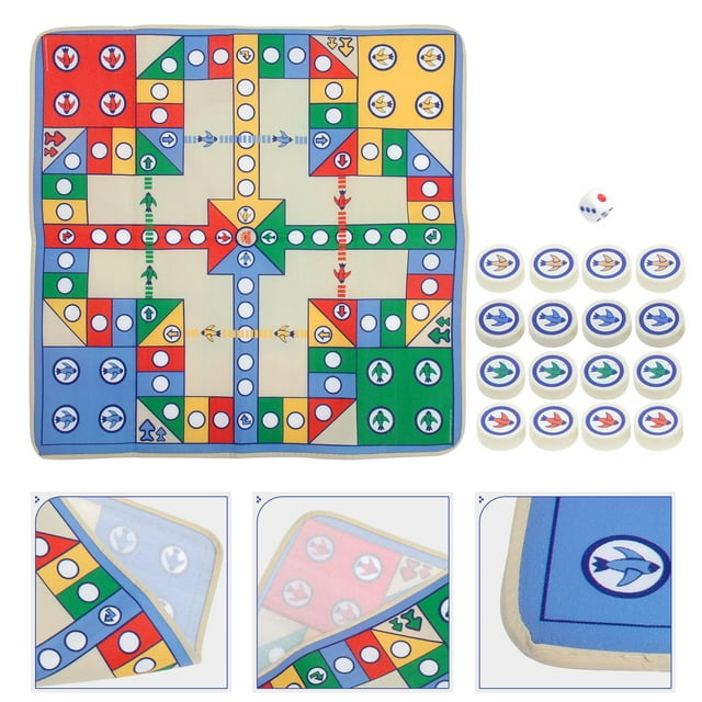WEUVEB Flying Chess Game 90x90cm PE Material Card Game Playmat for Educational Purposes