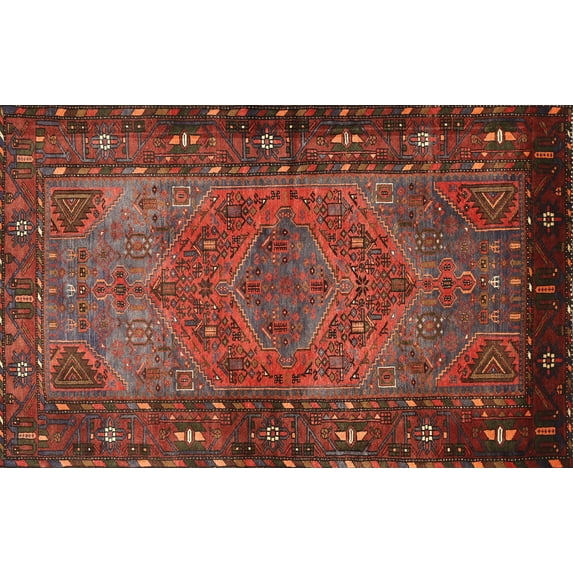 Ahgly Company Indoor Rectangle Traditional Sienna Brown Persian Area Rugs, 3' x 5'