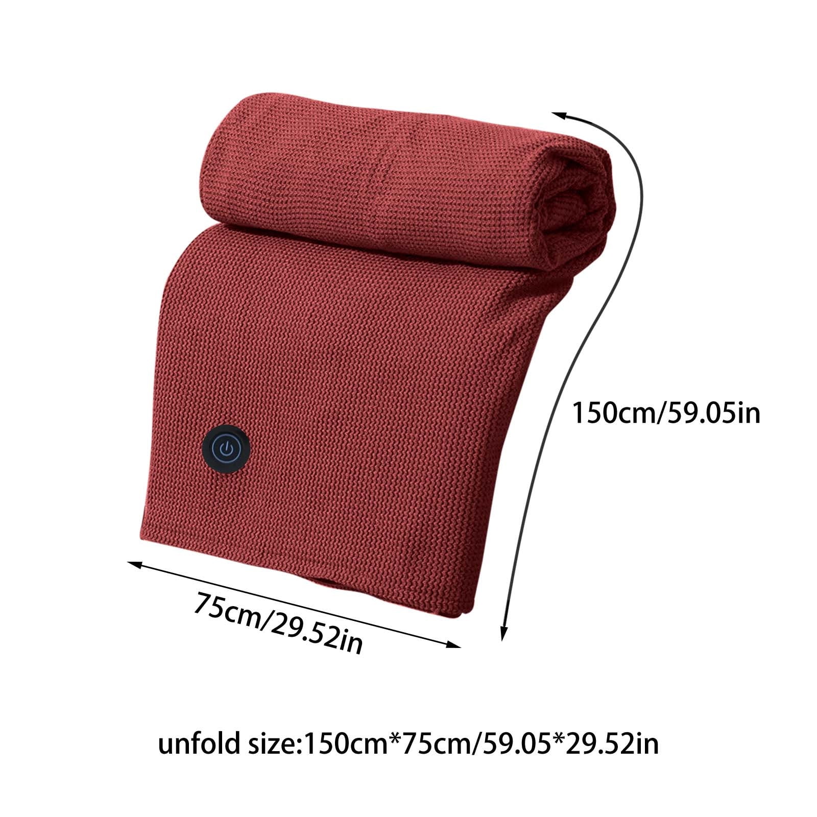 USB Heated Blanket, Portable Electrics Throw Blanket with Adjustable Temperature, Wearable Heating Blanket, Soft Blanket for Travel Office Home (59x30 Inch)