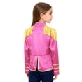 thumbnail image 7 of Aislor Girls Royal Guard Drummer Marching Band Long Sleeve Fringe Tassel Epaulets Outwear Jacket Coat Hot Pink 12, 7 of 7