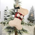 thumbnail image 4 of 2 Pcs Pet Dog Christmas Stockings, Buffalo Plaid Large Bone Shape Pets Stockings For Dogs Christmas Decorations, 4 of 6