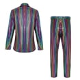 thumbnail image 3 of Men's Metallic Sequin Slim Fit Suit 70s Disco Party Costume, 3 of 5