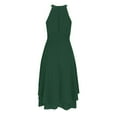 thumbnail image 3 of Uuszgmr Girl Dress Cute Halter Neck Solid Color Sleeveless Elegant Floral A Line Chiffon Long Party Dress Green,Size:12-14 Years, 3 of 6