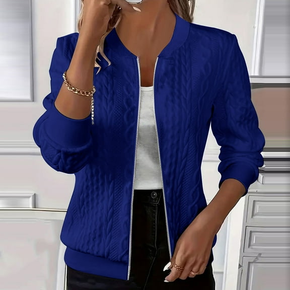 zejinsd Sweater Jacket for Women Long Sleeve Zip Up Knitted Cardigans Sweaters Lightweight Autumn Winter Coat