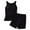 Black557/A, variant on oqasdz Solid Color Pajamas For Women Two Piece Loungewear Casual Tank Tops & Shorts Sleepwear PJ Sets With Built In Bra Classic Female Homewear