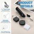 thumbnail image 3 of Uxcell Cable de control remoto retráctil de 4.9ft (1.5M) 5.29oz, 3PCS Lazo de seguridad para control remoto con bloqueo ajustable y tapa de hierro redonda para TV Tablets Showroom, Blanco, 3 of 7