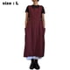 thumbnail image 2 of Vestido de mujer Casual Suelto Sólido Pinafore Tirantes Largos Delantal Algodón Lino Vestidos Generales con Bolsillos, 2 of 5