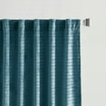 thumbnail image 3 of Martha Stewart Wave Embossed Velvet Curtain Panel Pair, Blue, Pole Top/Back Tab, 100% Polyester, 37"W x 95"L, Adult, 3 of 5