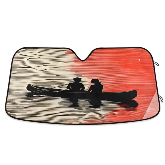 Yayeee Car Windshield Sun Shade Universal Fit Front Visor Protector, Illusionary Boat