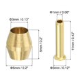 thumbnail image 2 of Uxcell 1/8" Tube ID Compression Assortment Kit, Brass Compression Sleeve Ferrule & Insert for Water Oil Pipe, 15 Set, 2 of 5