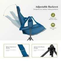 Hammock Camping Chair, Adjustable Back Swinging Chair, Folding Outdoor Rocking Chair, Heavy Duty Portable Camp Chair with Cup Holder and High Back for Adults, Blue