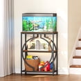 thumbnail image 2 of 20 Gallon Fish Tank Stand with 3-Tier Storage – Heavy Duty Metal Aquarium Stand, 24.02 x 11.81 x 30.51 Inches, Rustic Brown, for Home & Office Use, 2 of 8
