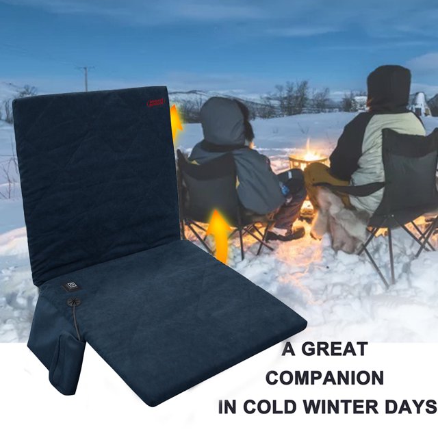 Cojín calefactable para silla de Camping, cojín de asiento calefactable portátil, estera para viajes al aire libre