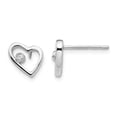 thumbnail image 1 of White Sterling Silver Earring Button Women'S Diamond 8 mm 9, 1 of 4