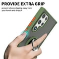 thumbnail image 4 of CoverON For Samsung Galaxy S22 Ultra Phone Case, Ring Holder Kickstand Magnetic Mount Clear Hard Back Cover Rubber Bumper, Army Green, 4 of 8