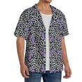thumbnail image 2 of Pofeuu Purple Butterflies Print Mens Casual Short Sleeve Shirts Beach Summer Spread Collar Pocket Tops Men's Casual Short-sleeved Shirt-XX-Large, 2 of 5