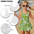 thumbnail image 4 of DISNIMO Floral Printed Girls One Piece Swimsuits U Neck Bathing Suits Skirted Sleeveless Swim Dress Soft Stretch Swimsuit for Kids Girls, 4 of 8